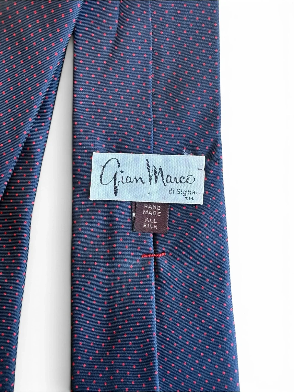 Gian Marco Di Signa Silk Navy Microdot Tie